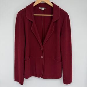 Pendleton Blazer Cardigan Women’s Medium Red Wool Heritage Preppy Layering